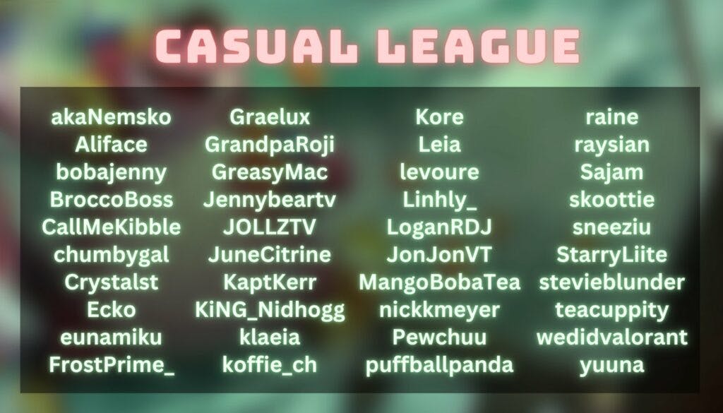 Casual League participants (Image via Boxbox on Twitter)