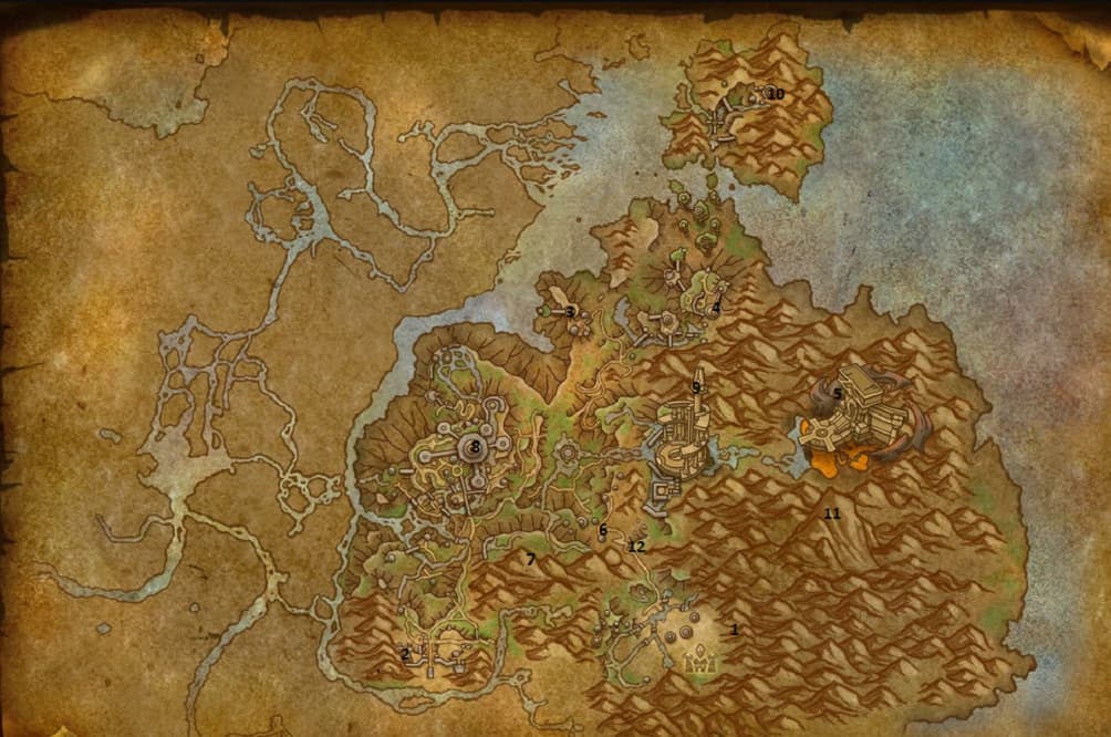 <em>Stormshroud Peak, is located southeast of Valdrakken, at point 7 on the above map.</em>