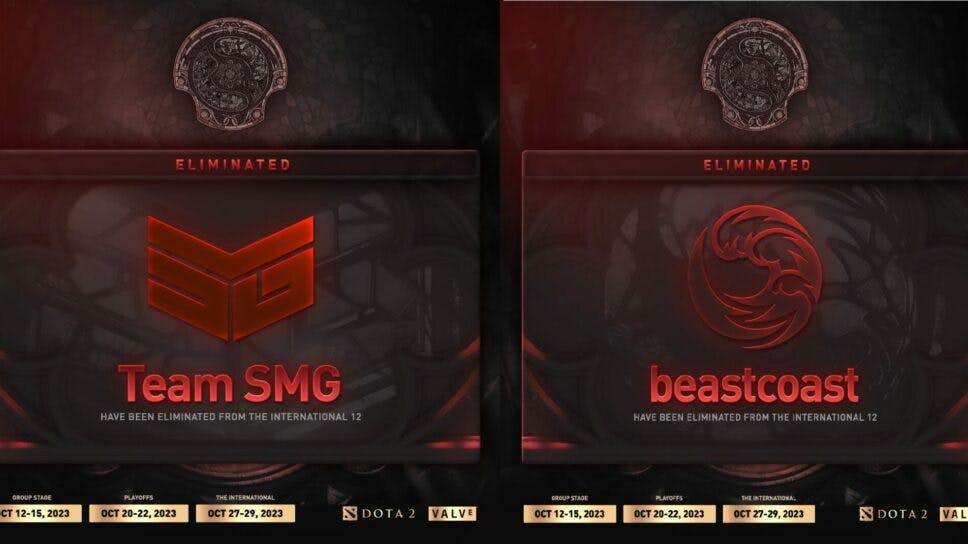 Team SMG and Beastcoast eliminated from The International 2023 cover image