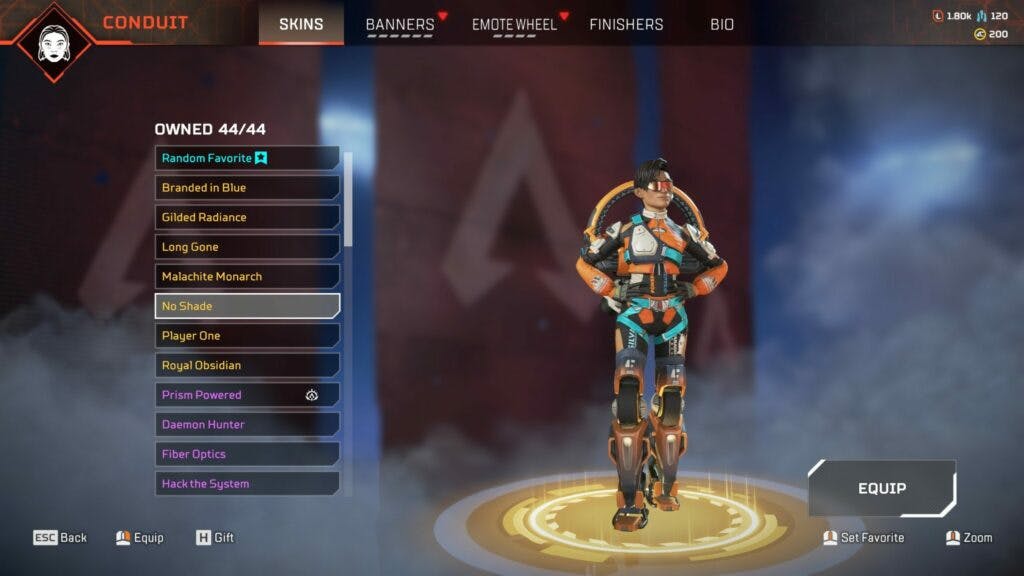 An eye-popping motorcycle suit for Conduit (image via Apex Legends)