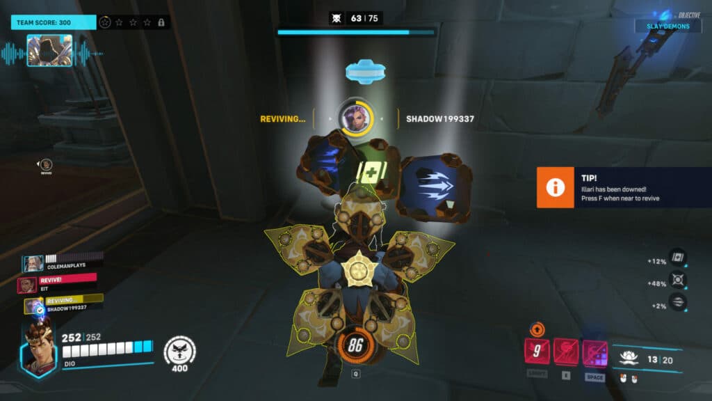 How to revive teammates (Image via Blizzard Entertainment)