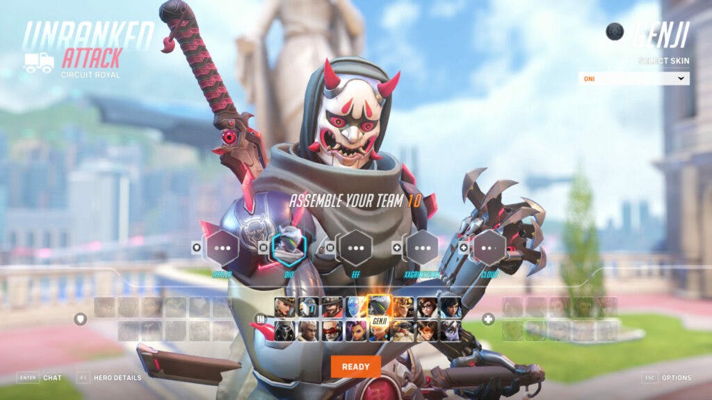 Players cannot select or see the hero (Image via Blizzard Entertainment)