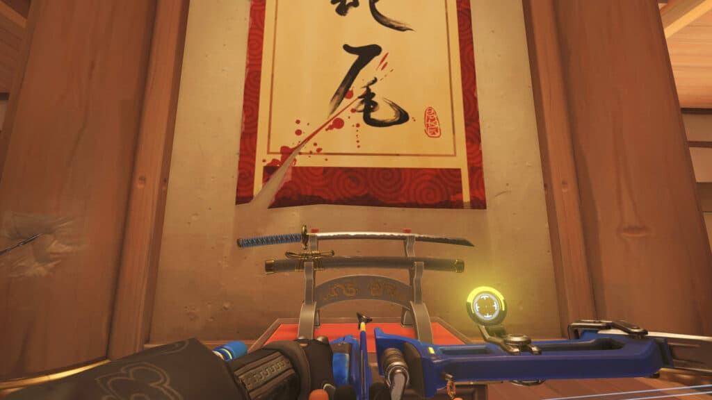 Hanzo's sword in Hanamura (Image via Blizzard Entertainment)