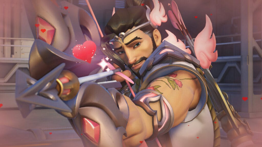 Overwatch 2's Cupid Hanzo skin from the Ultimate Valentine event (Image via Blizzard Entertainment)
