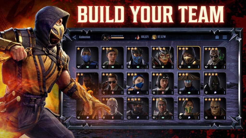 Players can build a team in Mortal Kombat Onslaught (Image via Warner Bros. Games)