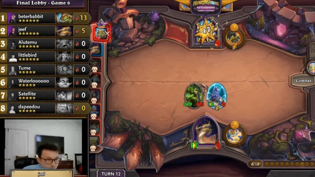 Jeef at the Hearthstone Battlegrounds Lobby Legends Fall Championship (Image via Blizzard Entertainment)