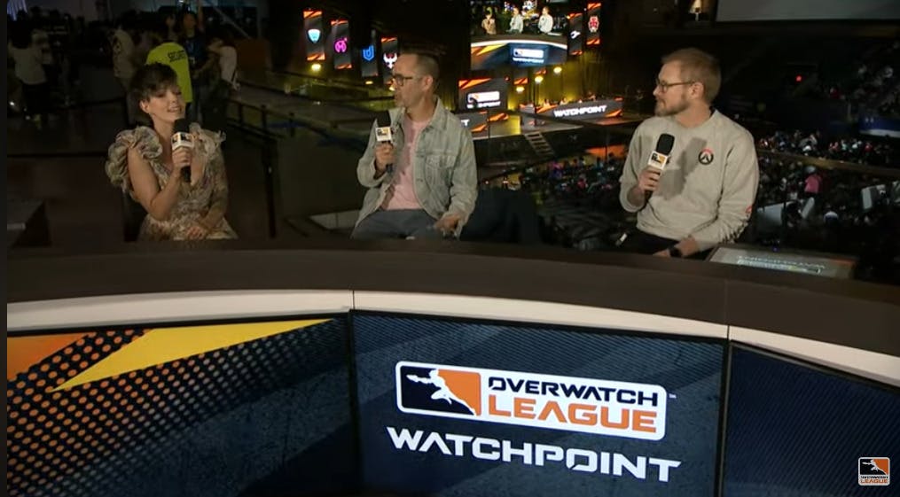Gschwind, Keller, and Neuss at the 2023 Overwatch League Grand Finals (Image via Blizzard Entertainment)