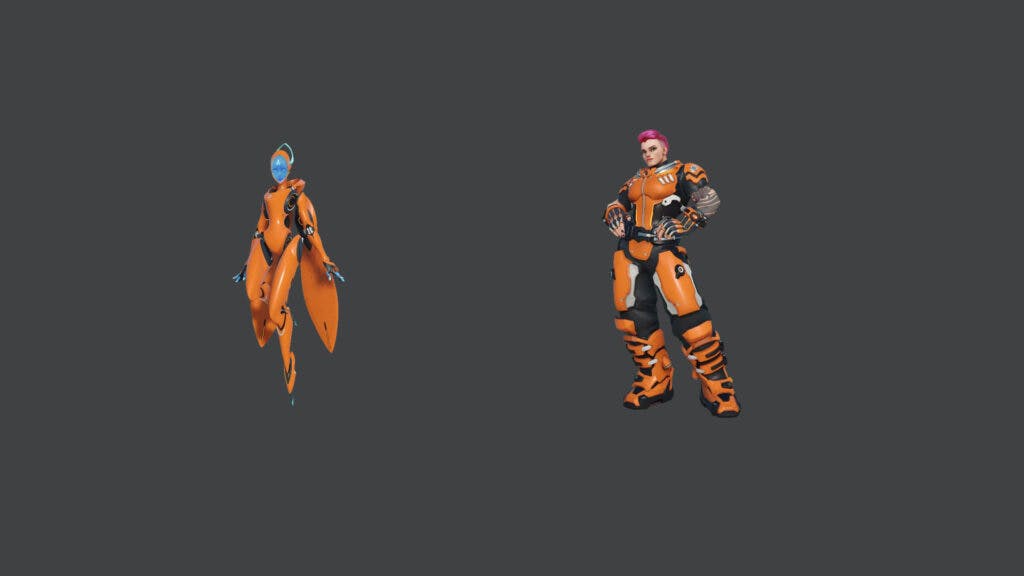 Overwatch 2 Echo and Zarya World Cup skins (Images via Blizzard Entertainment)