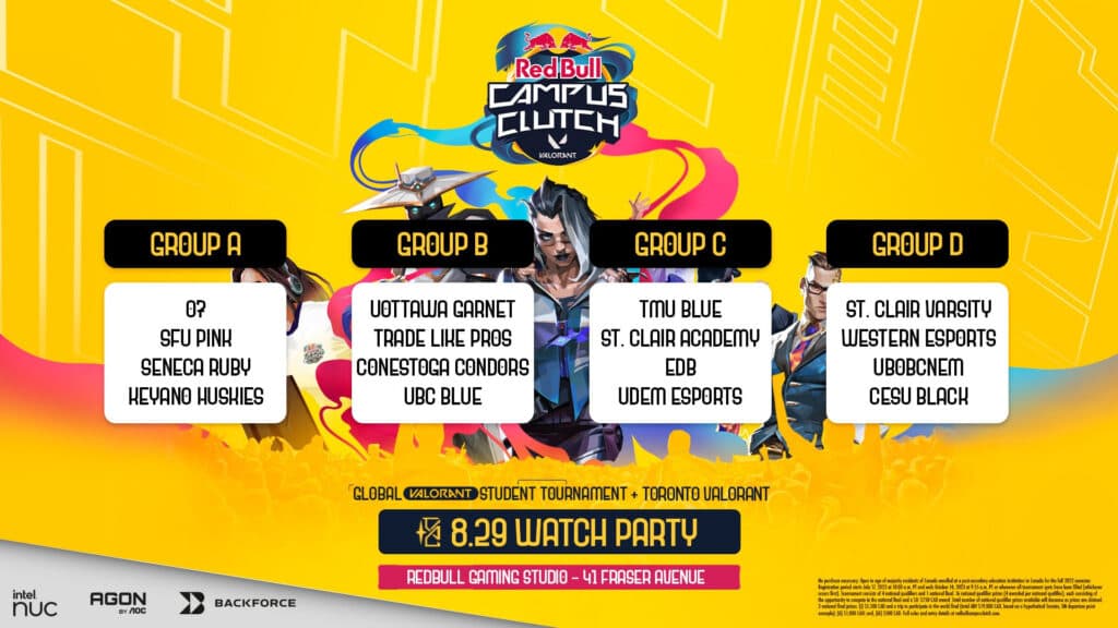 Red Bull Campus Clutch Canada National Final 2023 information (Image via Toronto VALORANT)