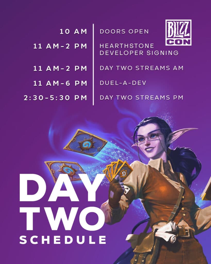 Schedule for Day 2 (Image via Blizzard Entertainment)