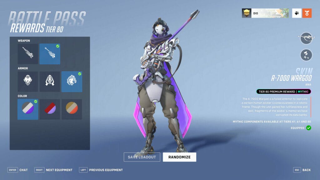The mythic Ana skin in Overwatch 2 (Image via Blizzard Entertainment)