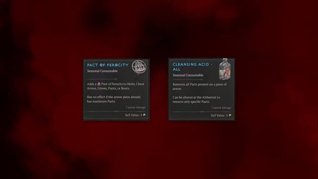 Pact Armor and Cleansing Acid (Image via Blizzard Entertainment)