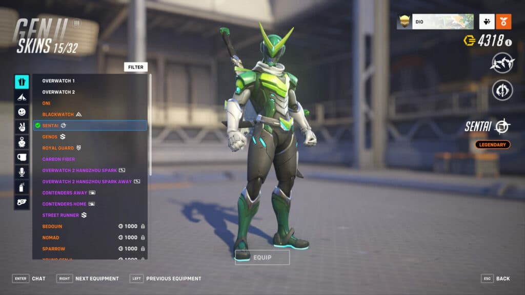 Legendary Sentai Genji skin (Image via Blizzard Entertainment)