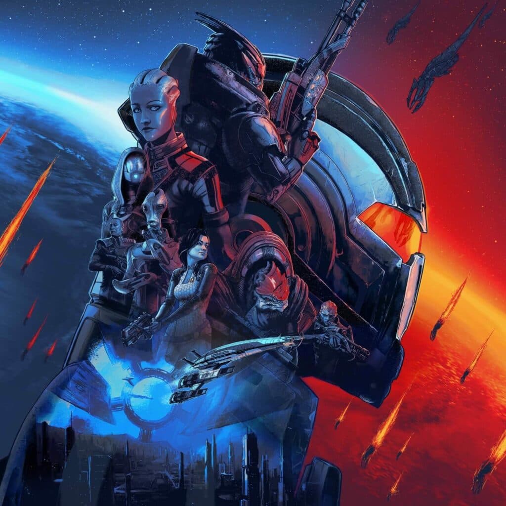 Artwork from the cover of the Mass Effect: Legendary Edition