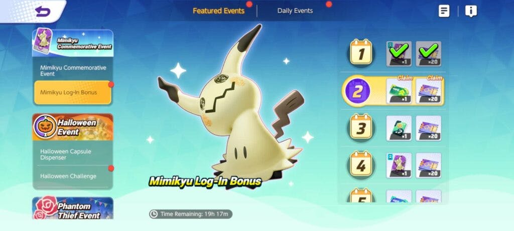 Get a free Mimikyu 3-day license from the Mimikyu Commemorative Event.<br>(Image from Pokemon UNITE)