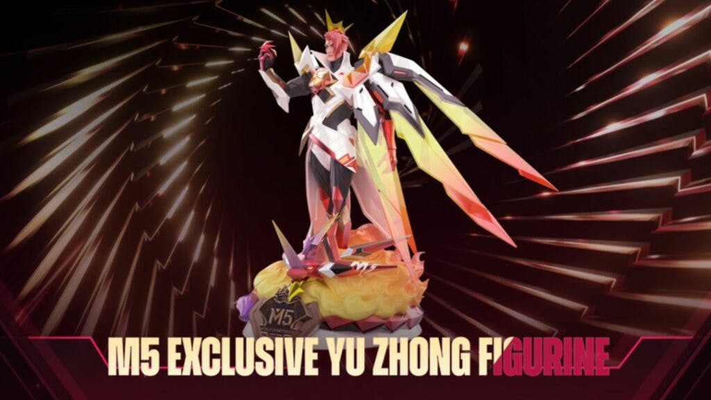 By reaching maximum level on the M5 Pass, you can get a real life Yu Zhong figurine!<br>(Image via Moonton)