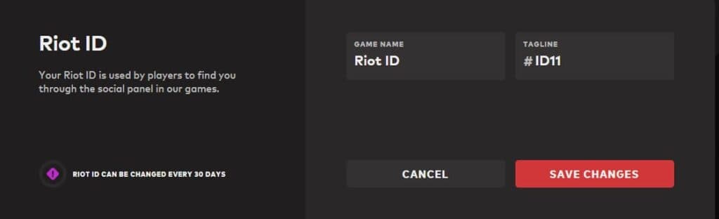 You could originally change your Riot ID every 30 days (Image via esports.gg)