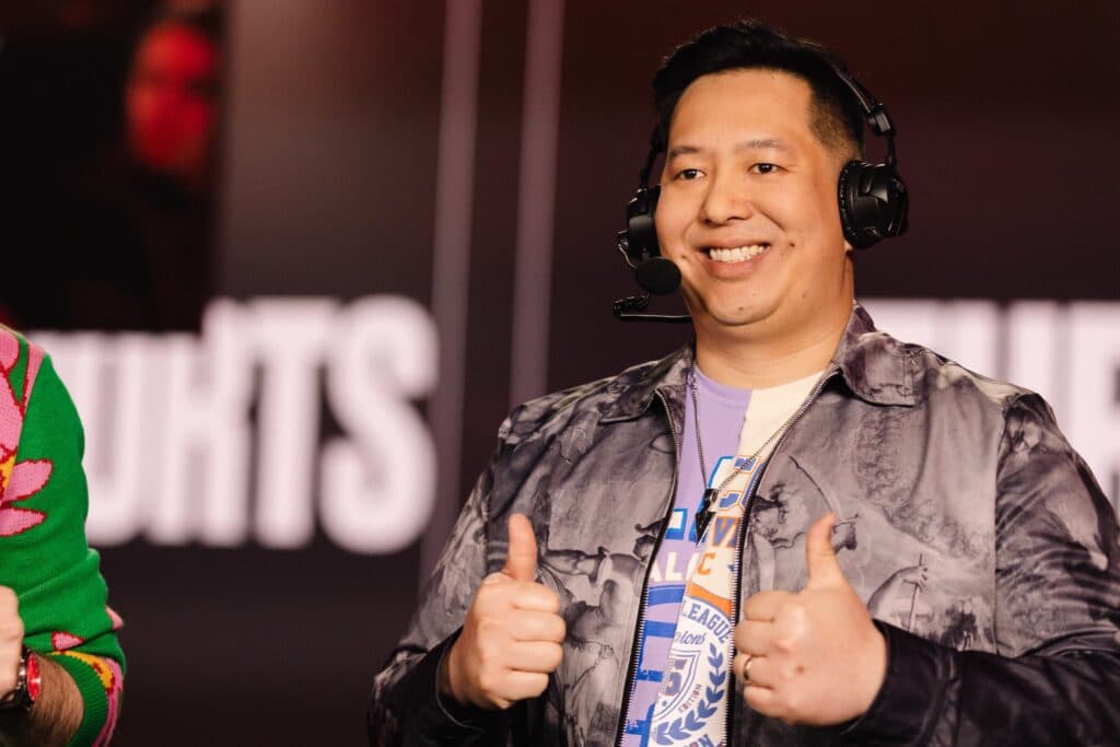 Vansilli is all smiles during VCT Americas 2022 (Photo by Colin Young-Wolff/Riot Games)