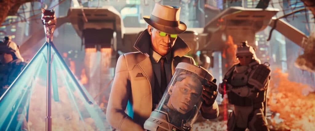 Silva with Revenant's head/source code (Image via Apex Legends on YouTube)