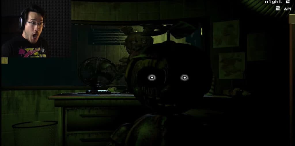<em>The Balloon Boy jump scare in FNAF 3 (image via Markiplier on YouTube)</em>