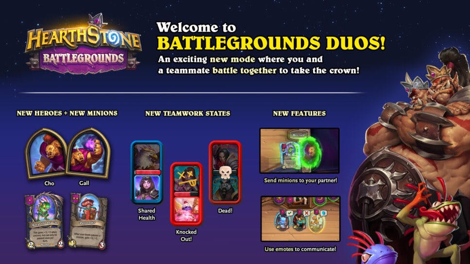 Co-op Battlegrounds Duos coming to Hearthstone, Cho’Gall style cover image