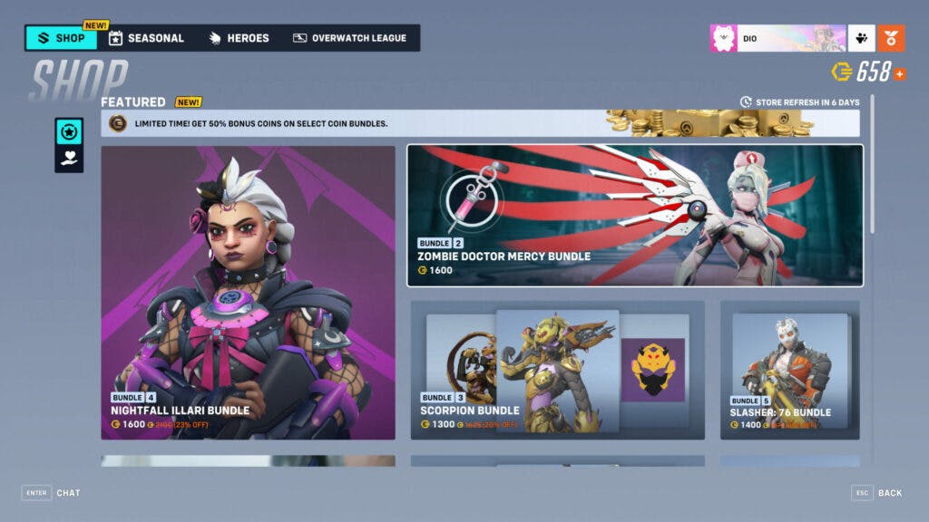 Overwatch 2's Zombie Doctor Mercy skin (Images via Blizzard Entertainment)