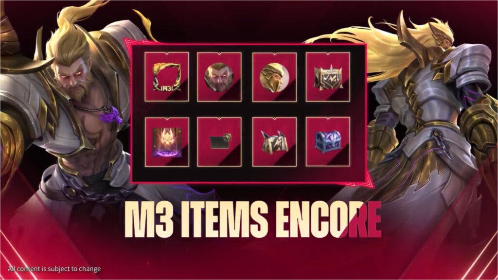 M3 items make a return in the M3 Items Encore event.<br>(Image via Moonton)