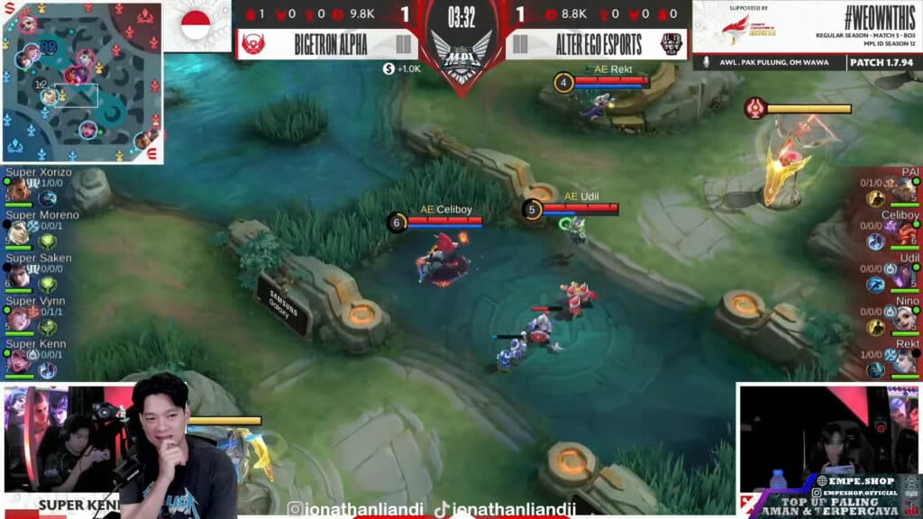 Jonathan Liandi streaming Mobile Legends' MPL ID S12.<br>(Image via <a href="https://www.youtube.com/watch?v=tWQInu69iQY&ab_channel=JonathanLiandi">Jonathan Liandi's YouTube</a>)