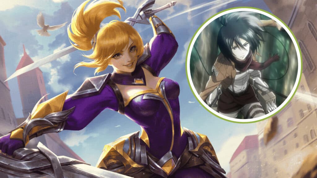 MLBB x AOT collab: Fanny as Mikasa<br>(Image via Moonton / Attack on Titan)