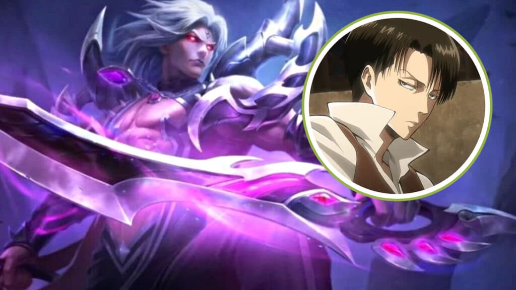 MLBB x AOT collab: Martis as Levi<br>(Image via Moonton / Attack on Titan)