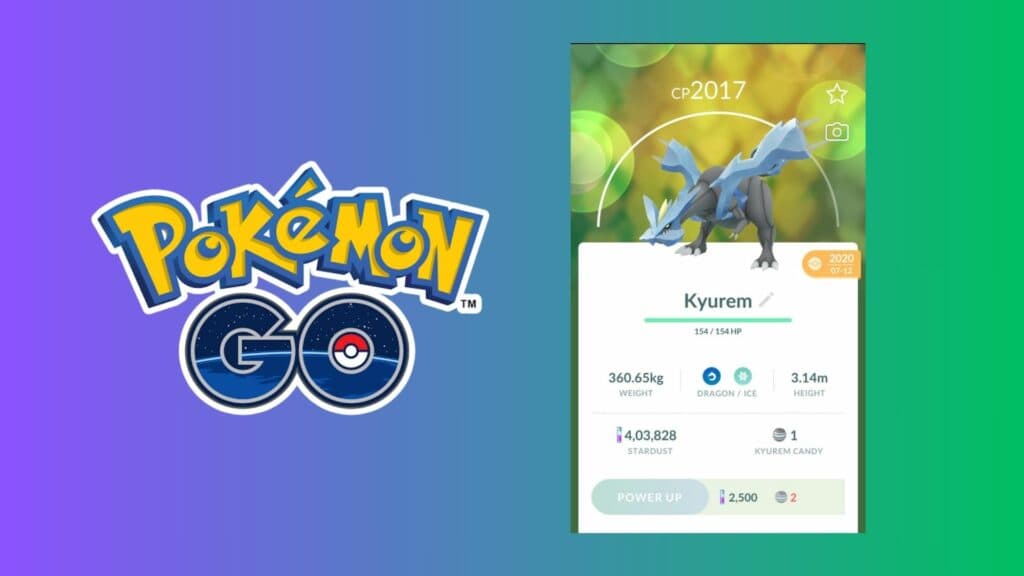 Kyurem in Pokémon Go (Image via Niantic, Inc.)
