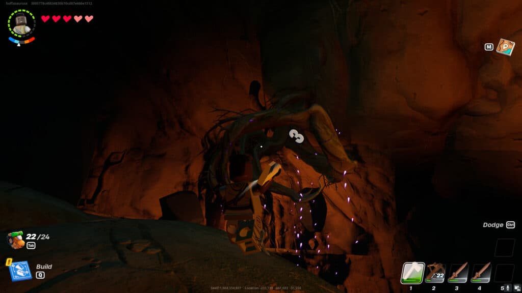 Harvesting with an Uncommon Forest Axe (Image via esports.gg)