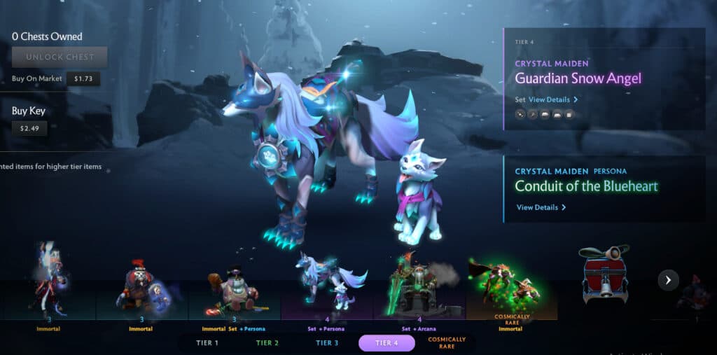 Guardian Snow Angel is the highest rarity set from Frostivus (Image via Valve)