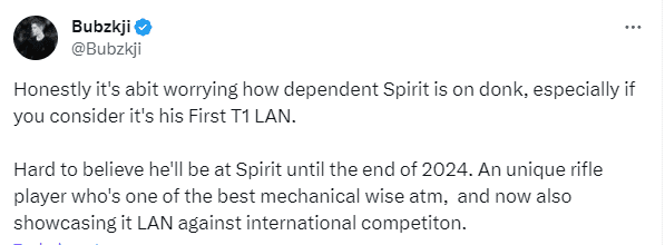 Former Astralis player Bubzkji sees a bright future for donk (Image via X)