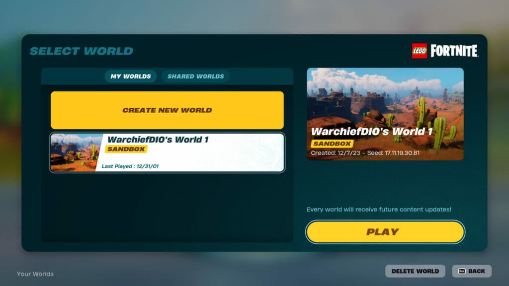 Creating a LEGO Fortnite world (Image via esports.gg/Epic Games)