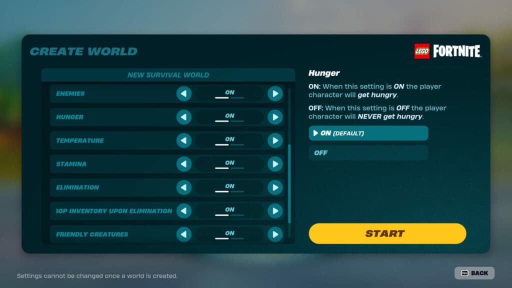 Gameplay options (Image via esports.gg/Epic Games)