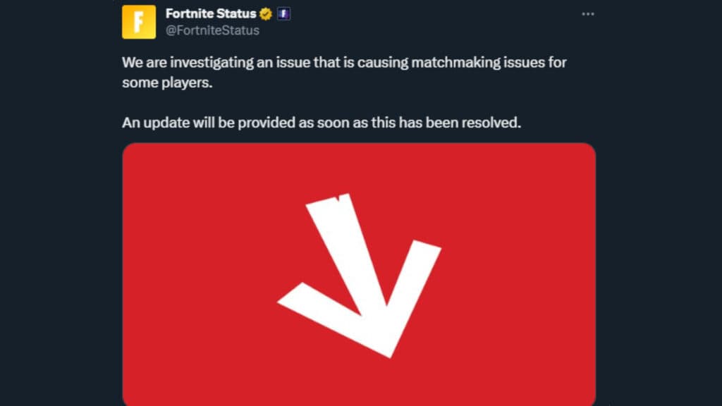 LEGO Fortnite server status (Image via Epic Games on X)