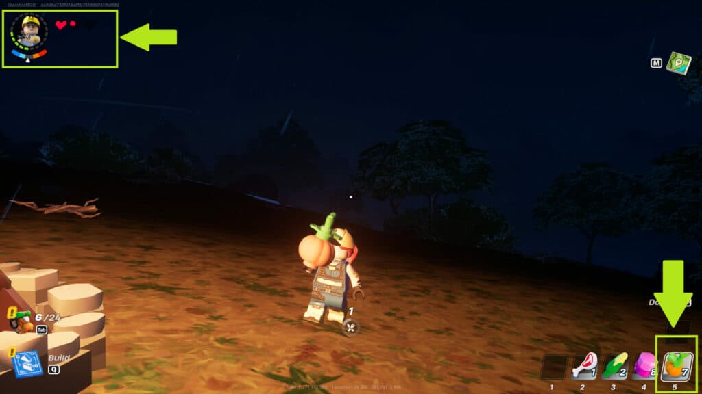 How to eat in LEGO Fortnite (Image via esports.gg/Epic Games)