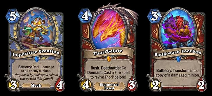 Inquisitive Creation, Thori’belore, and Battleworn Faceless nerfs (Images via Blizzard Entertainment)