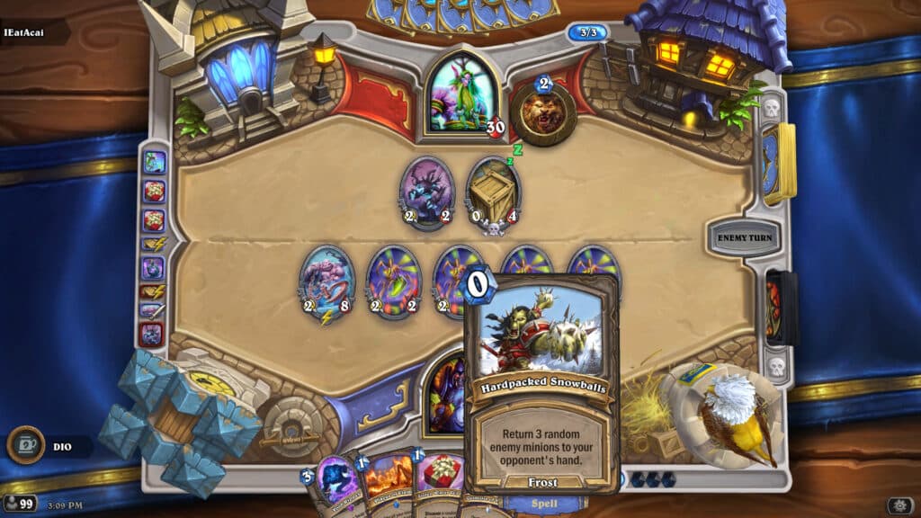 Hardpacked Snowballs in Hearthstone (Image via Blizzard Entertainment)