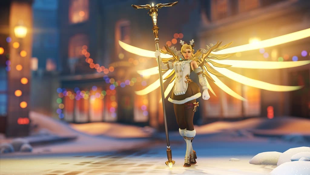 Jingle Belle Mercy skin (Image via Blizzard Entertainment)