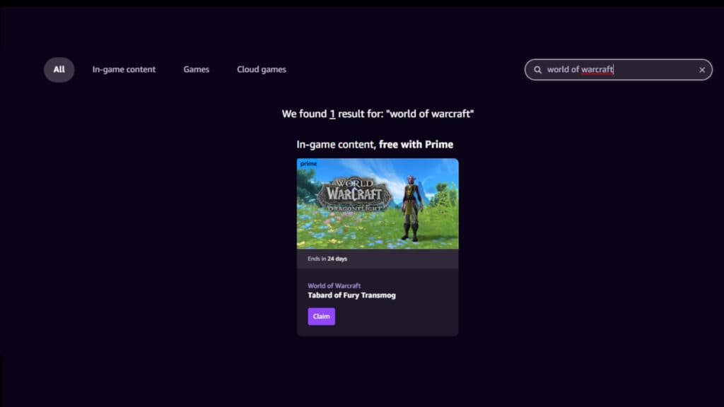 Screenshot of the offer (Image via Prime Gaming)