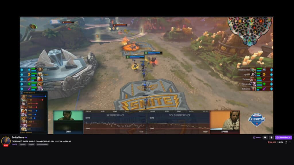 SMITE World Championship livestream screenshot (Image via Twitch)