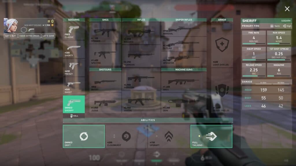 Refund weapons right from the Buy menu (Screenshot via esports.gg)