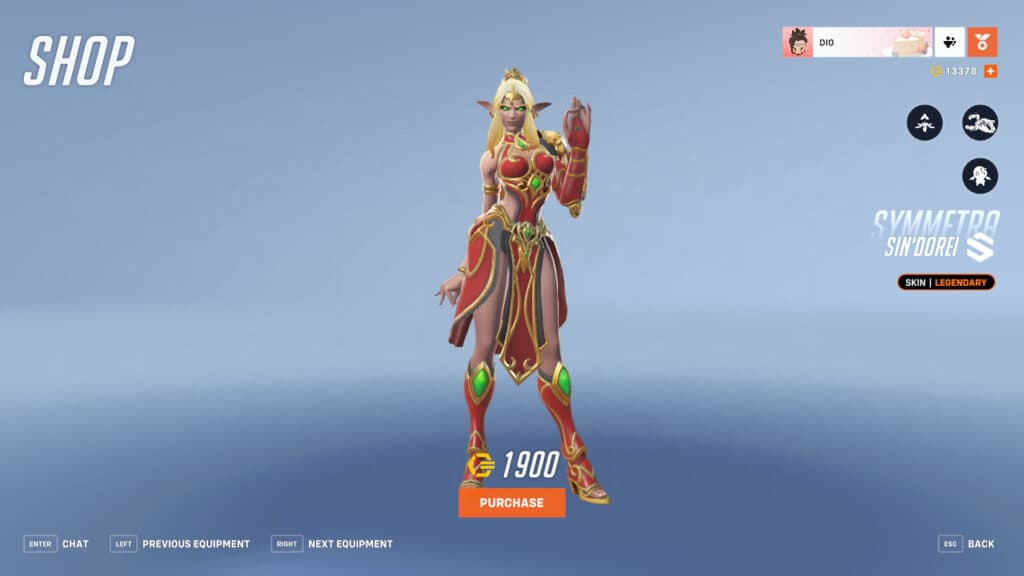 Overwatch 2 Blood Elf Symmetra skin (Image via Blizzard Entertainment)