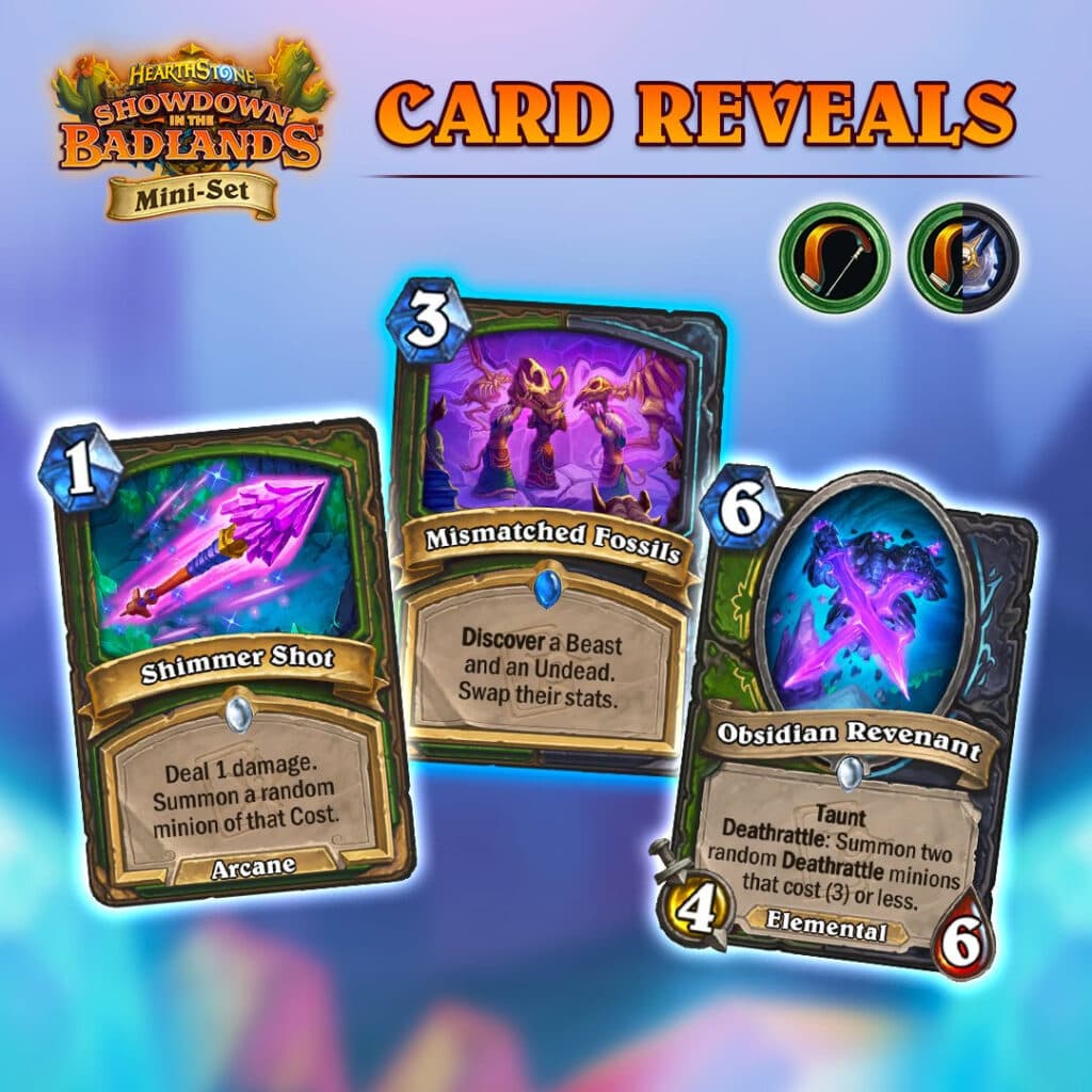 Shimmer Shot, Mismatched Fossils, and Obsidian Revenant (Image via Blizzard Entertainment)