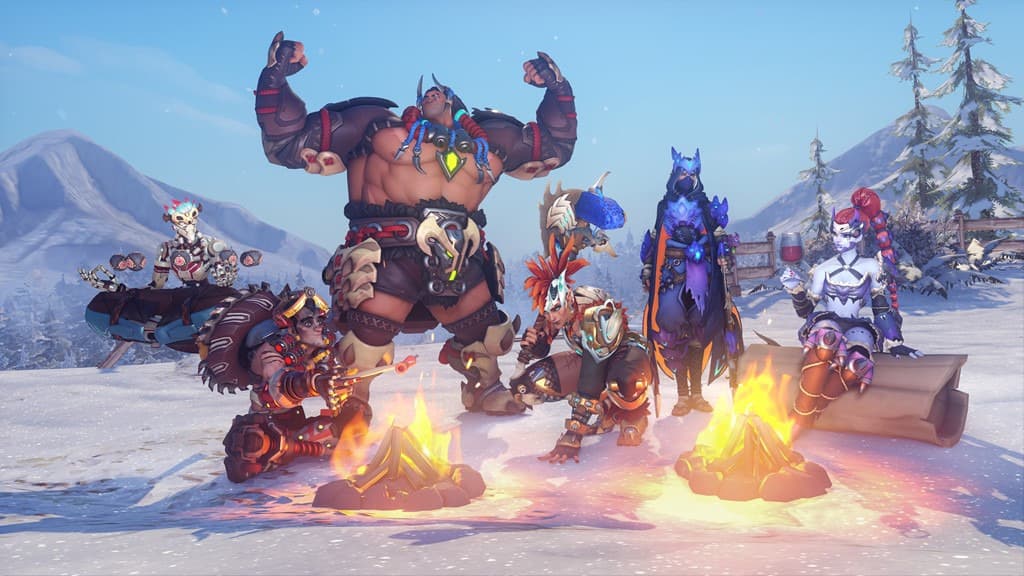 Zenyatta, Junkrat, Mauga, Junker Queen, Ana, and Widowmaker (Image via Blizzard Entertainment)
