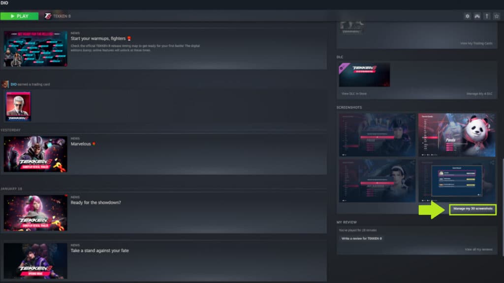How to take screenshots in Tekken 8 (Image via esports.gg)