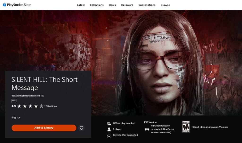PlayStation Store page for the game (Screenshot by esports.gg)