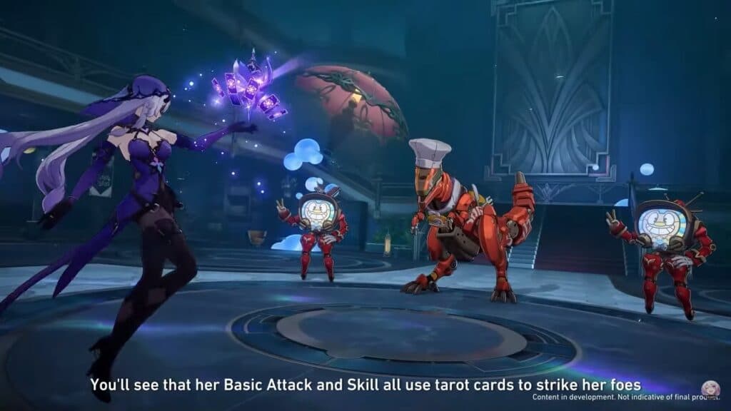 Black Swan uses Tarot Cards as her weapon. They can apply the Arcana debuff (Image via <a href="https://www.youtube.com/watch?v=WHwBqhMlo3I&ab_channel=Honkai%3AStarRail">HSR YouTube</a>)